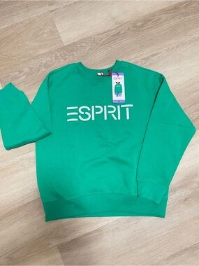 Esprit Women's Green Logo Crewneck Sweatshirt